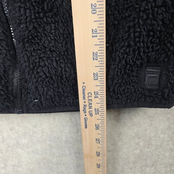 Fila Sport Womens Full-Zip Sherpa Jacket Black Size M Soft Polyester Cozy Casual - Picture 9 of 10